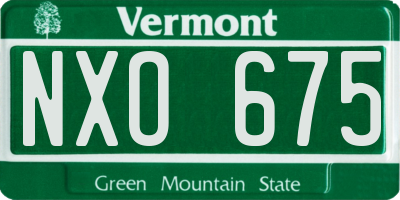VT license plate NXO675