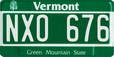VT license plate NXO676