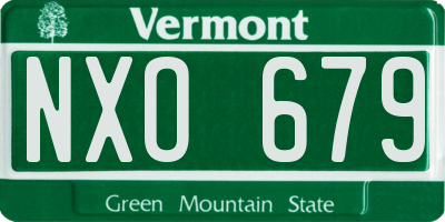 VT license plate NXO679