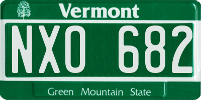 VT license plate NXO682