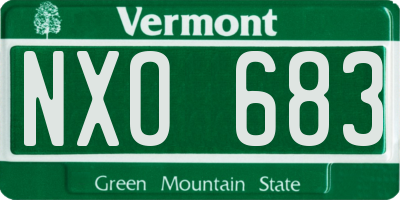 VT license plate NXO683