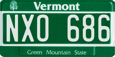 VT license plate NXO686