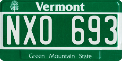 VT license plate NXO693