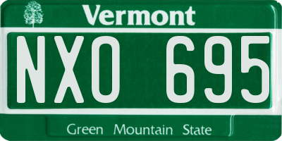 VT license plate NXO695
