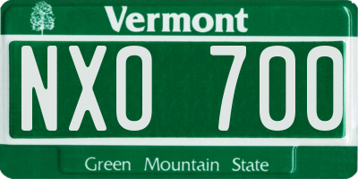 VT license plate NXO700