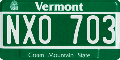 VT license plate NXO703