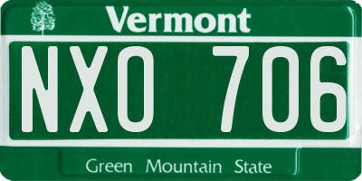 VT license plate NXO706