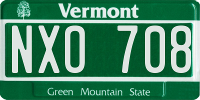 VT license plate NXO708