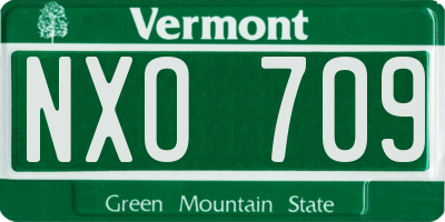 VT license plate NXO709