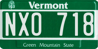 VT license plate NXO718