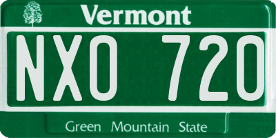 VT license plate NXO720