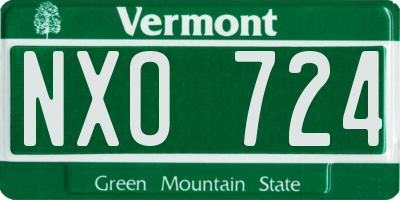 VT license plate NXO724