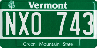 VT license plate NXO743