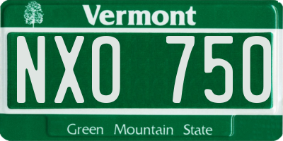 VT license plate NXO750