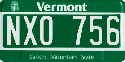 VT license plate NXO756