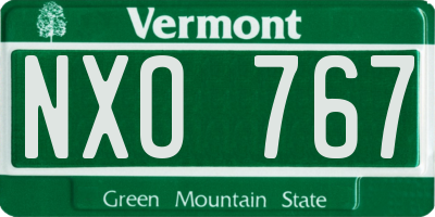 VT license plate NXO767