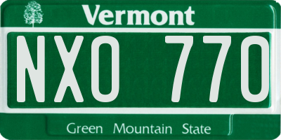 VT license plate NXO770
