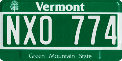 VT license plate NXO774
