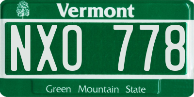 VT license plate NXO778