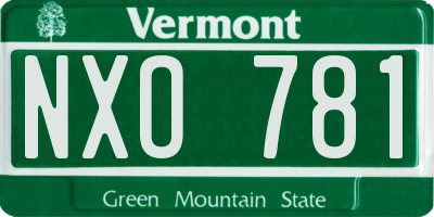 VT license plate NXO781
