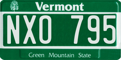 VT license plate NXO795