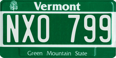 VT license plate NXO799