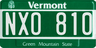 VT license plate NXO810