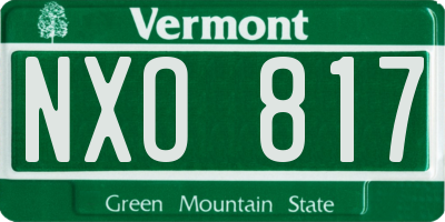 VT license plate NXO817
