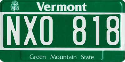 VT license plate NXO818