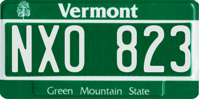 VT license plate NXO823