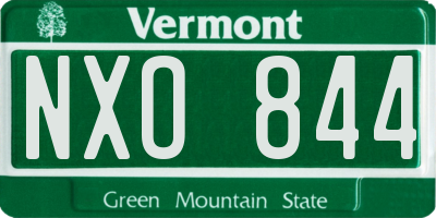 VT license plate NXO844