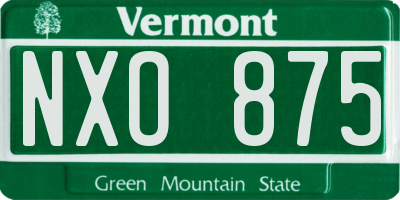 VT license plate NXO875