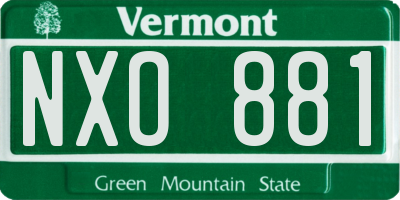 VT license plate NXO881
