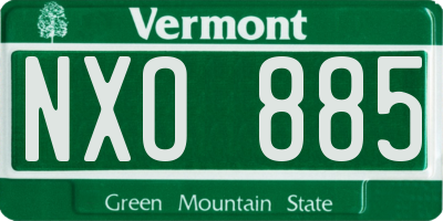 VT license plate NXO885