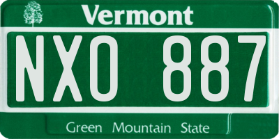 VT license plate NXO887