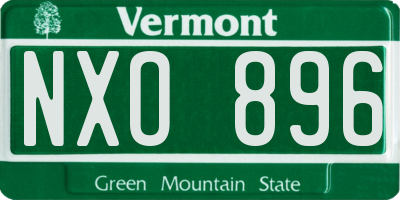 VT license plate NXO896