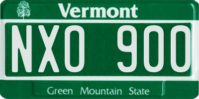 VT license plate NXO900