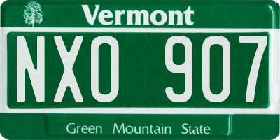 VT license plate NXO907