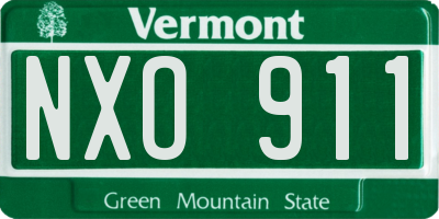 VT license plate NXO911