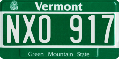 VT license plate NXO917