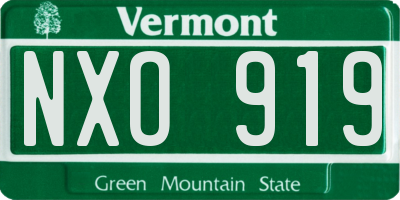 VT license plate NXO919