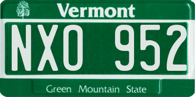 VT license plate NXO952