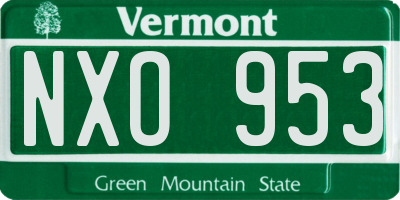 VT license plate NXO953