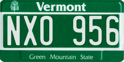 VT license plate NXO956