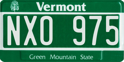 VT license plate NXO975