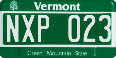 VT license plate NXP023