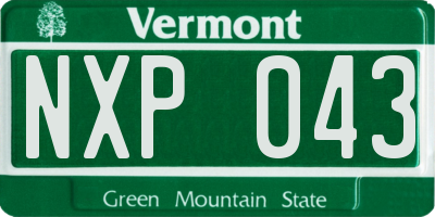VT license plate NXP043