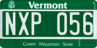 VT license plate NXP056