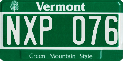 VT license plate NXP076