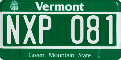 VT license plate NXP081